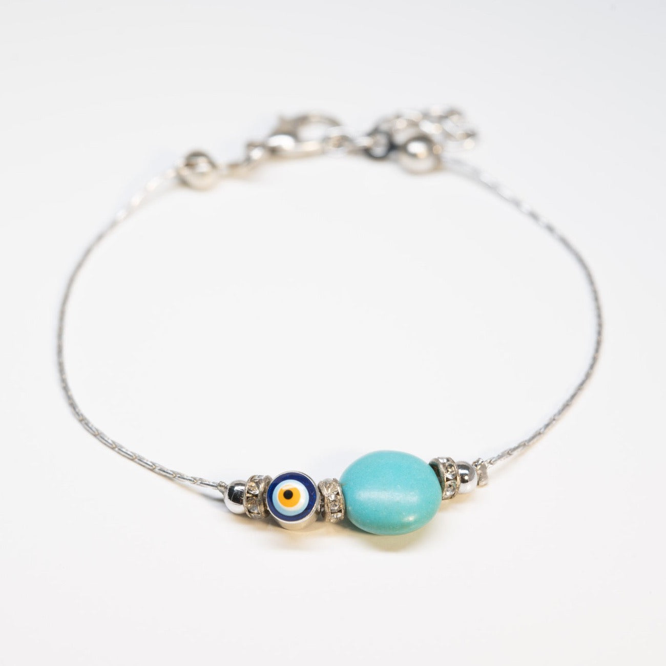 Silver Evil Eye Bracelet Canada US Turquoise Stone